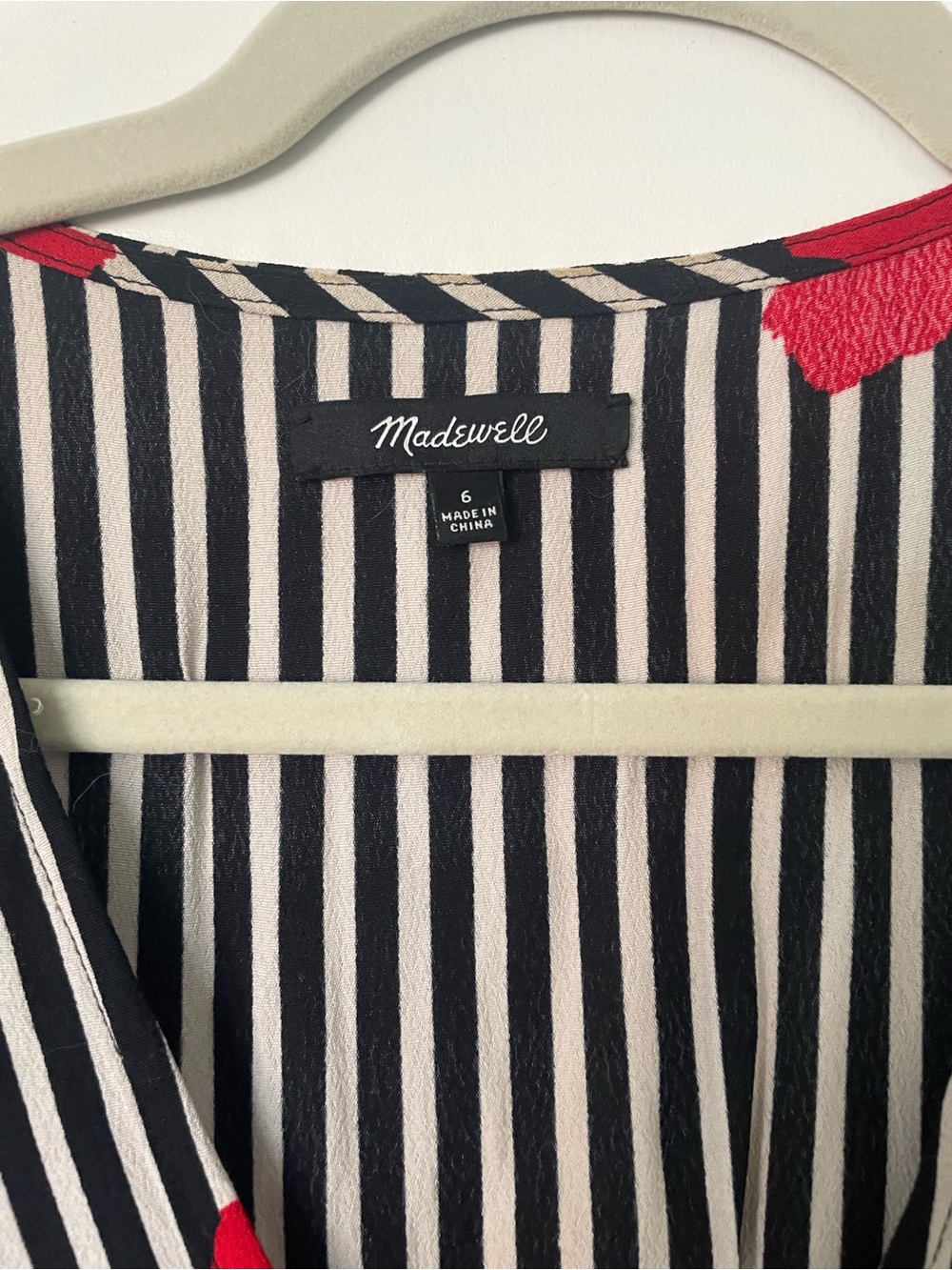 Madewell stripe floral faux wrap dress - Picture 6 of 6